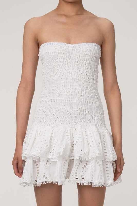 Santorini Eyelet Dress - WHITE