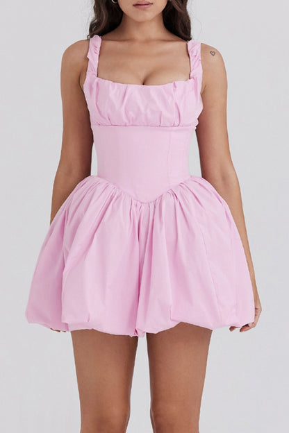 COTTON TULLE MINI DRESS IN PINK