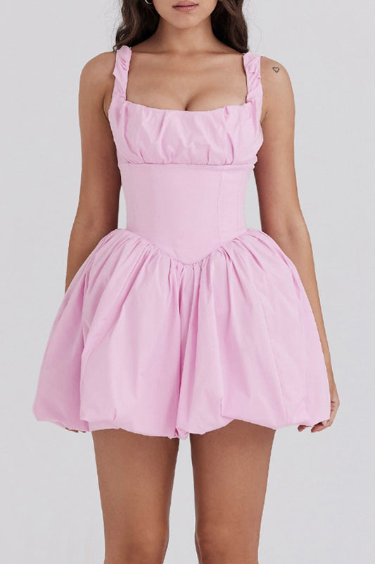 COTTON TULLE MINI DRESS IN PINK