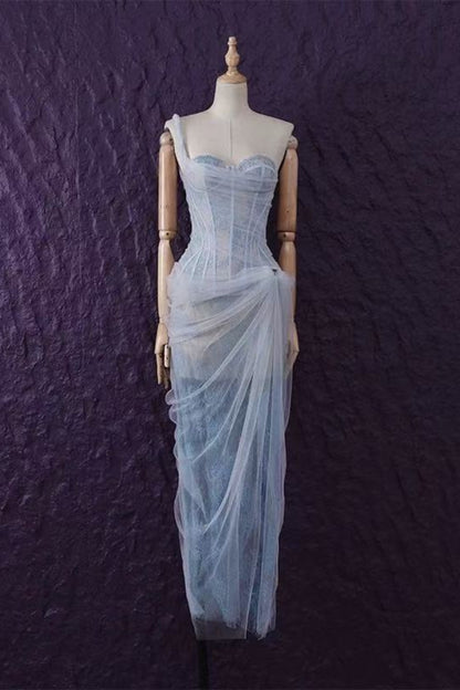 MARA BLUE LACE CORSET DRESS