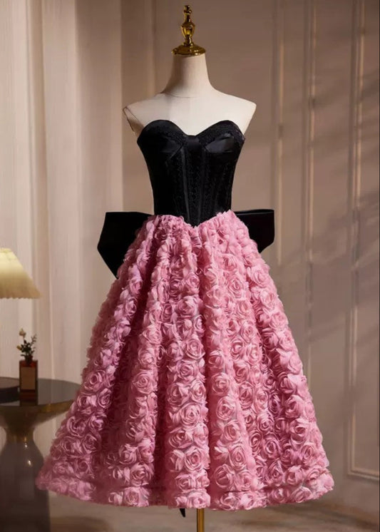 BLOOM STRAPLESS BACK BOW DRESS