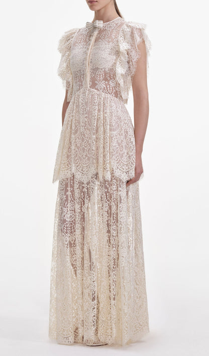 Tiered Lace Maxi Dress