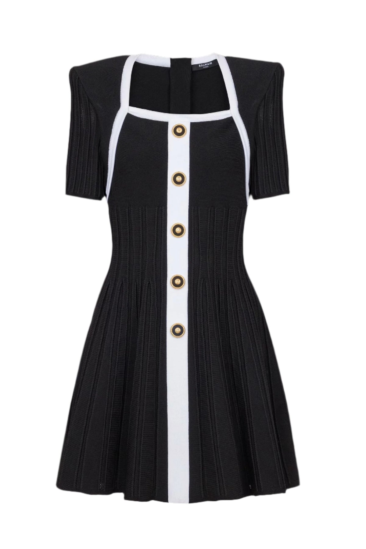 Two-tone A-line knit dress