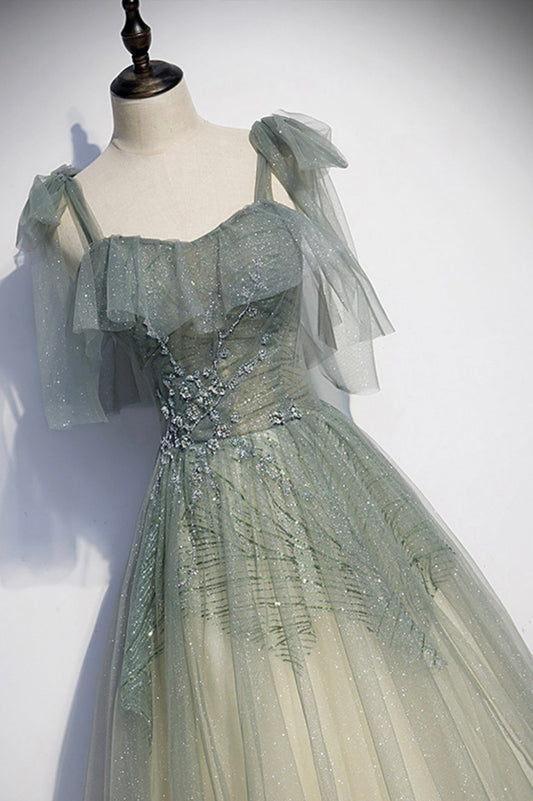 Green Shiny Tulle Dress