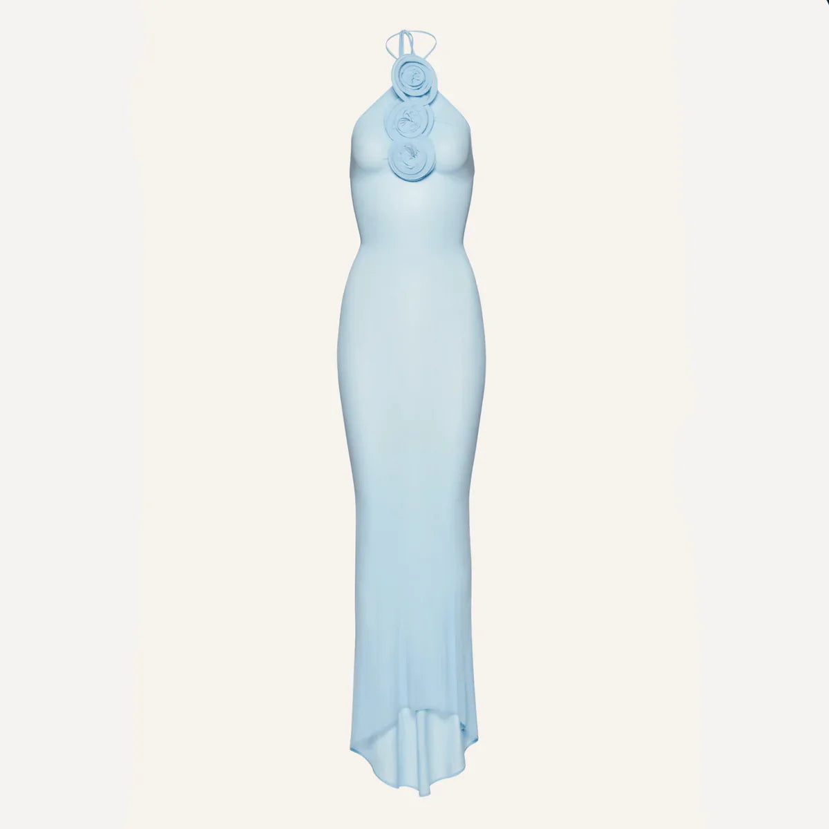 BLAIR Blue Mesh Maxi Dress