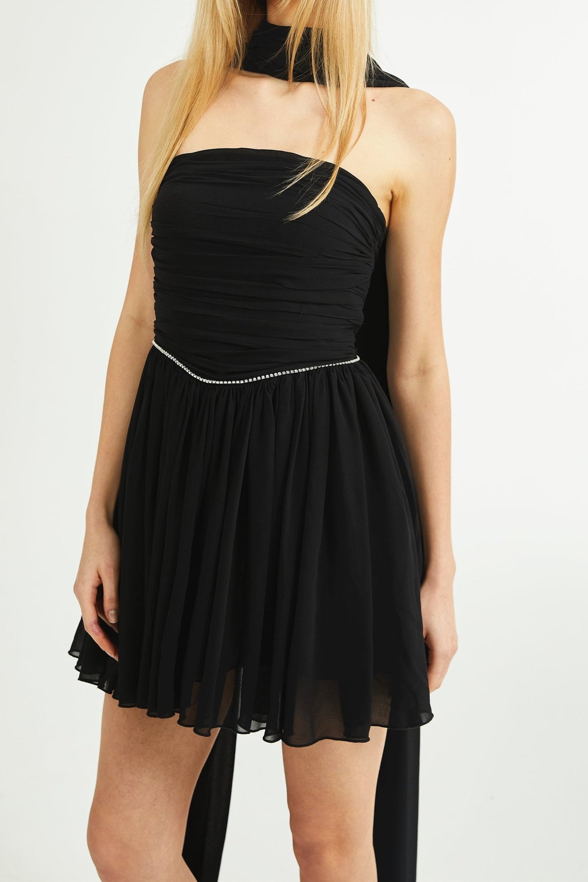 Nadine embellished pleated dress