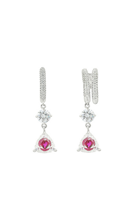 RED LOVE GEMSTONE EARRINGS