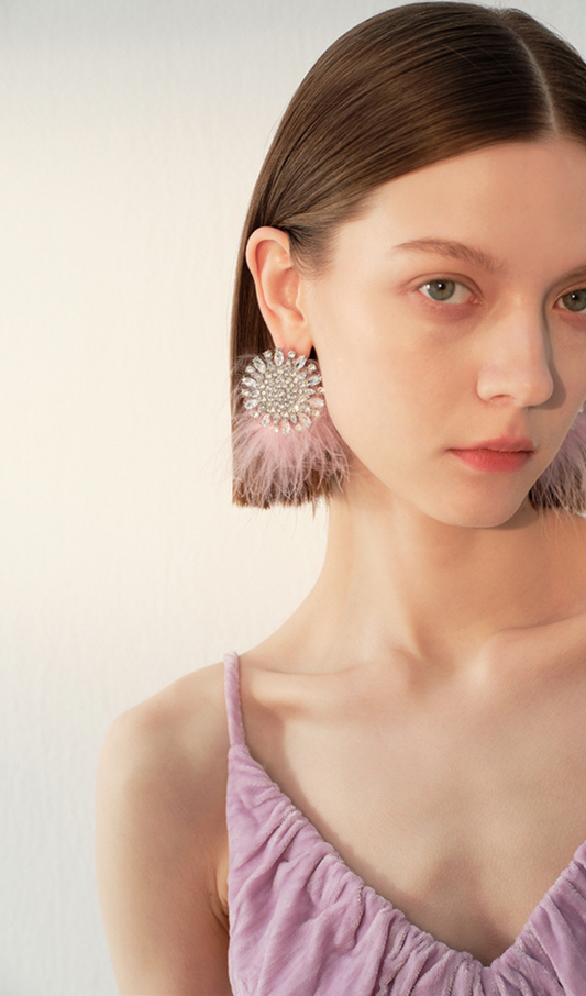 RHINESTONE-ENCRUSTED EARRINGS