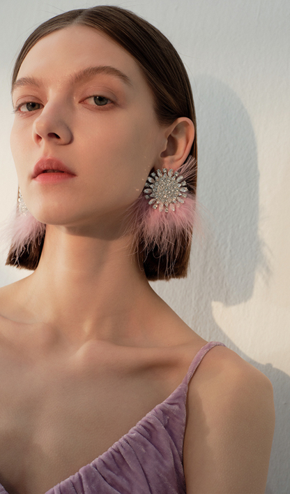RHINESTONE-ENCRUSTED EARRINGS