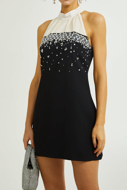 Octavia crystal-embellished mini dress