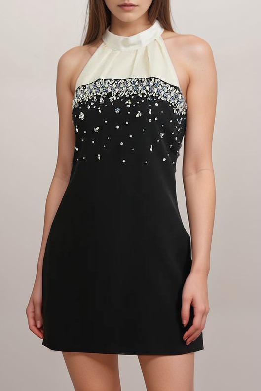 Octavia crystal-embellished mini dress