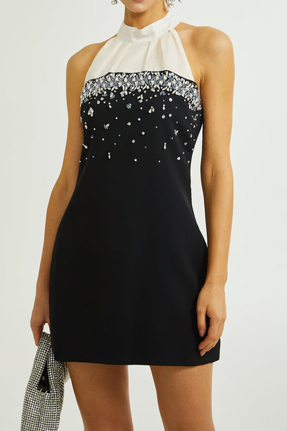Octavia crystal-embellished mini dress