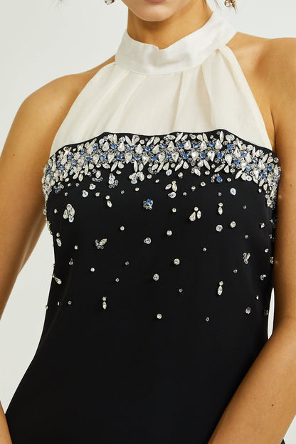 Octavia crystal-embellished mini dress