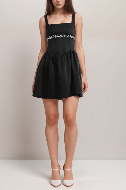 Delia embellished flared dress