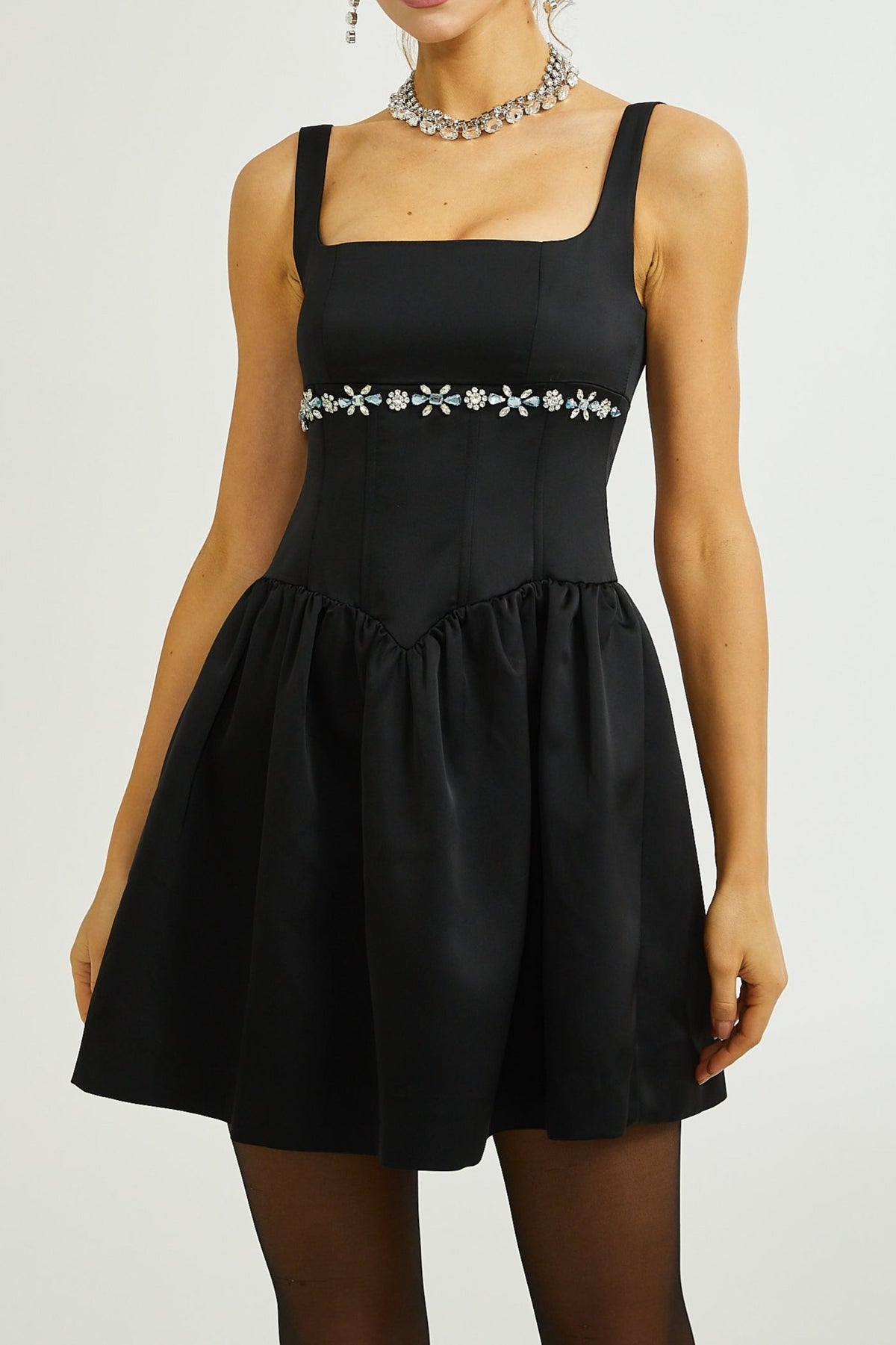 Delia embellished flared dress