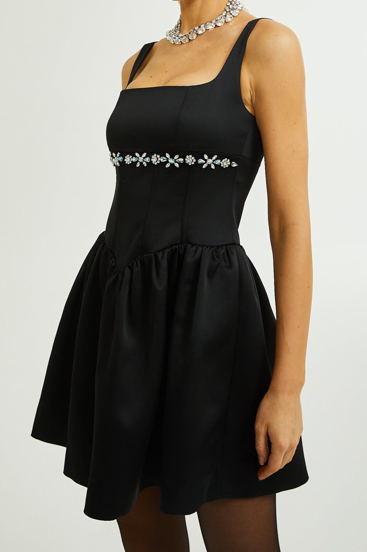 Delia embellished flared dress