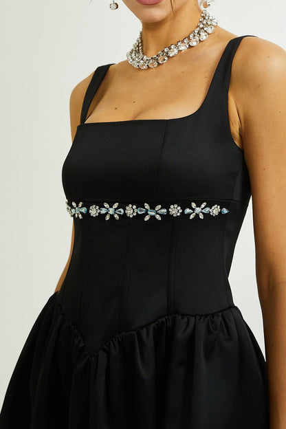 Delia embellished flared dress
