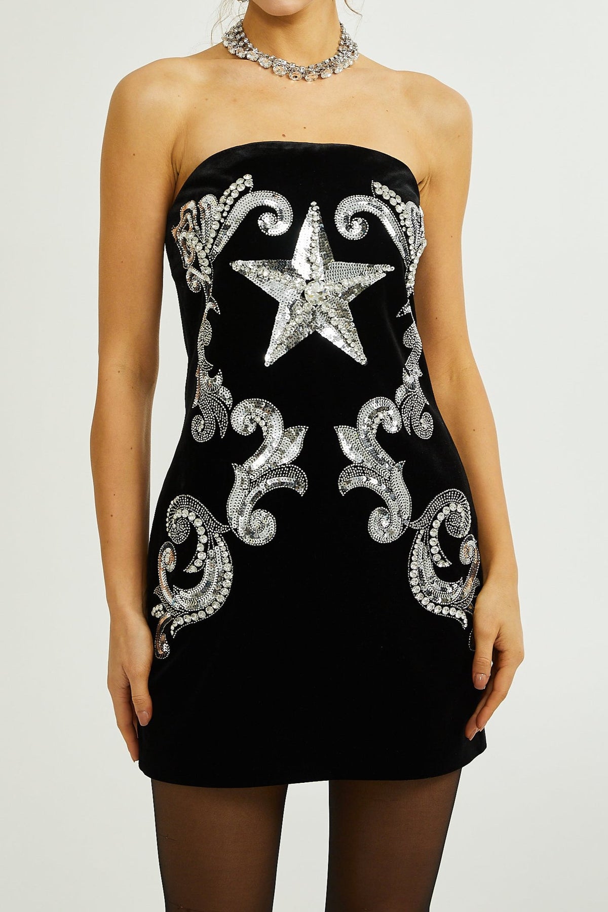 Jamiah embroidered-star mini dress
