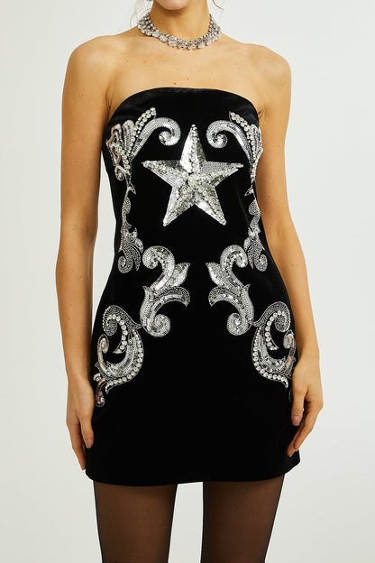 Jamiah embroidered-star mini dress