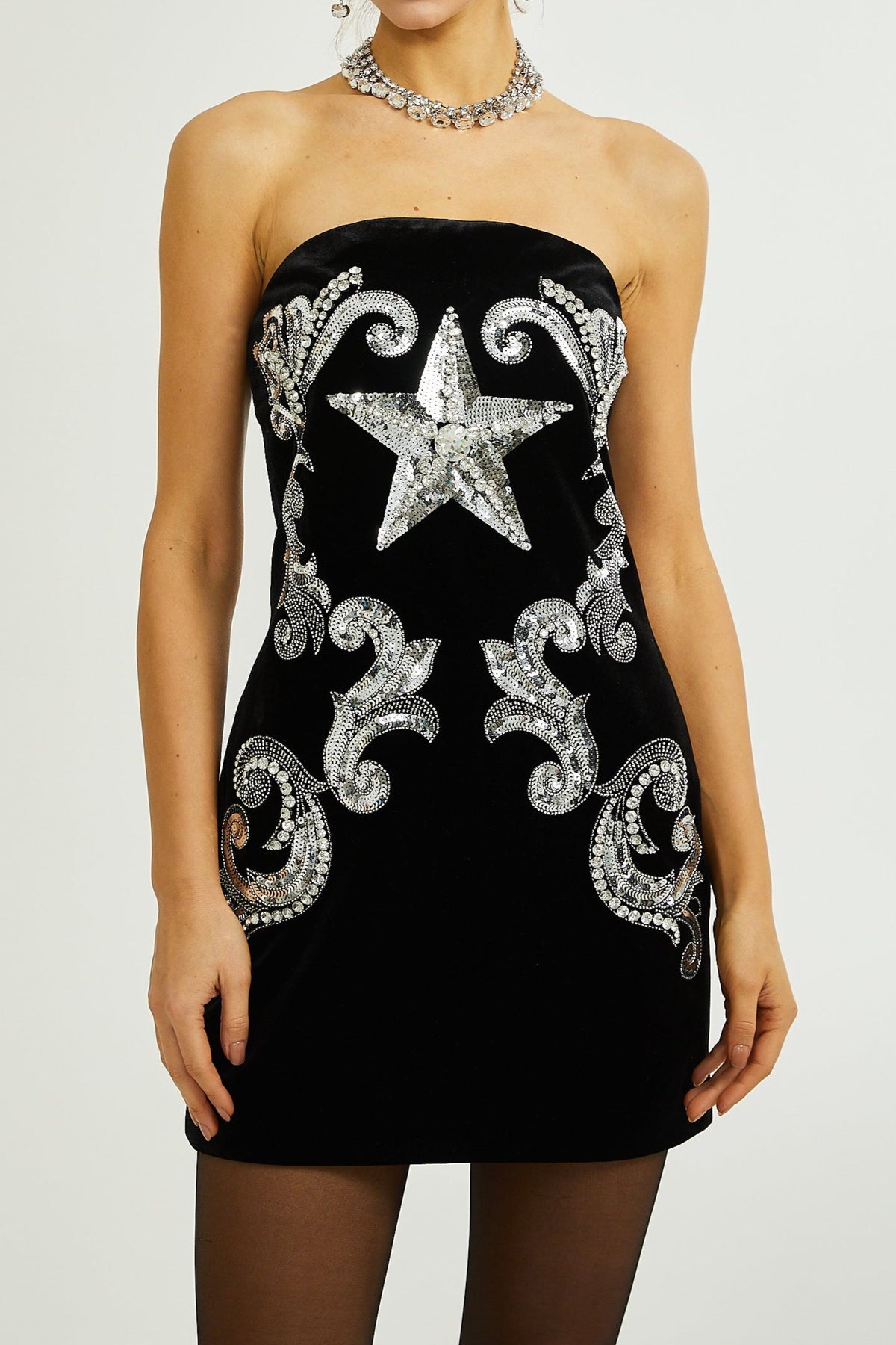 Jamiah embroidered-star mini dress