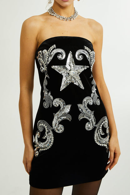 Jamiah embroidered-star mini dress