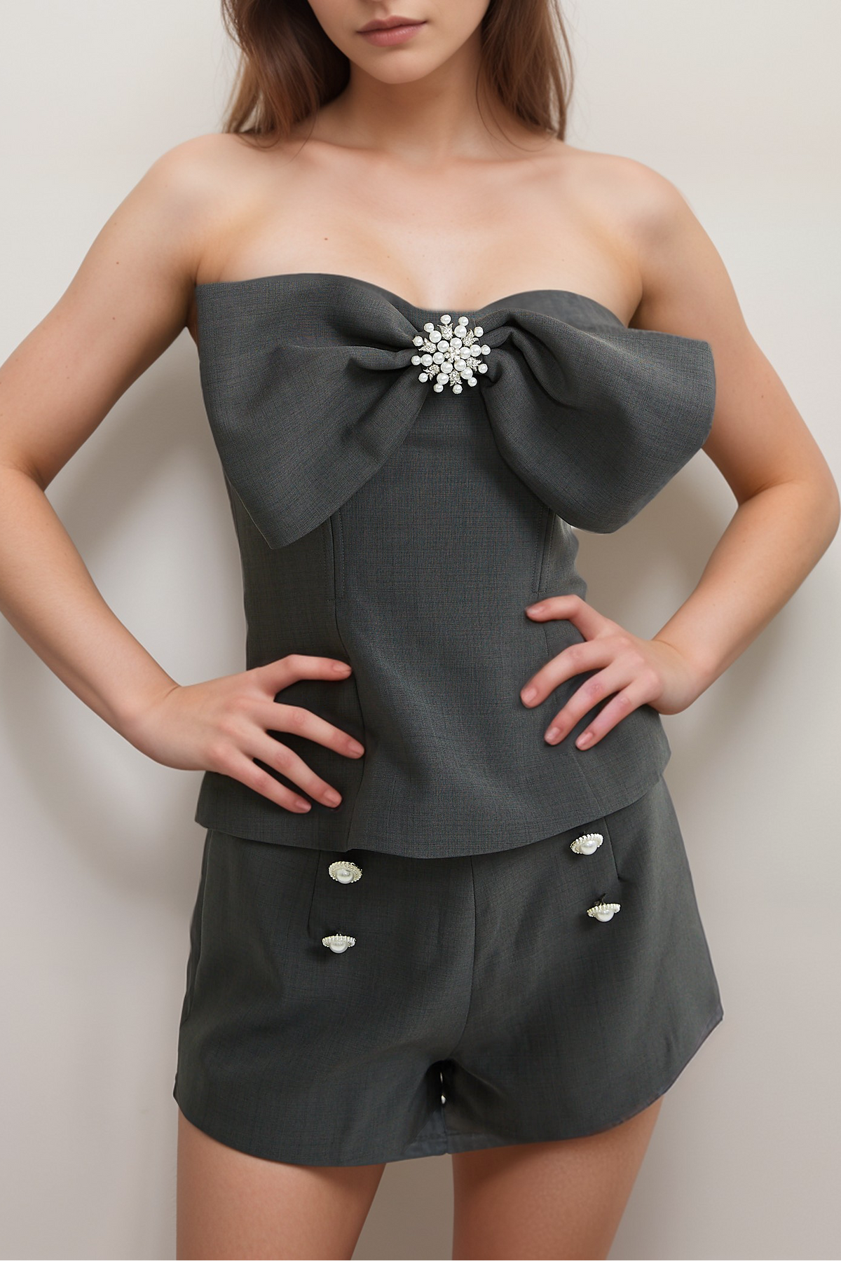 Sancia off-shoulder top & shorts matching set