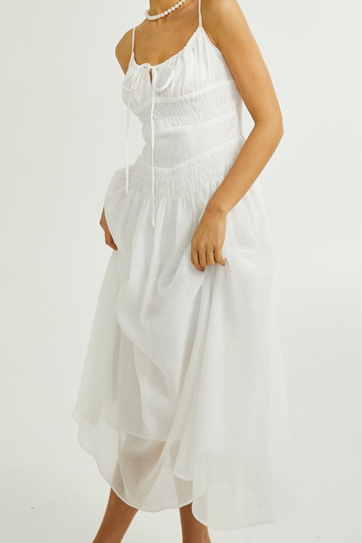 Sancia spaghetti-strap layered dress