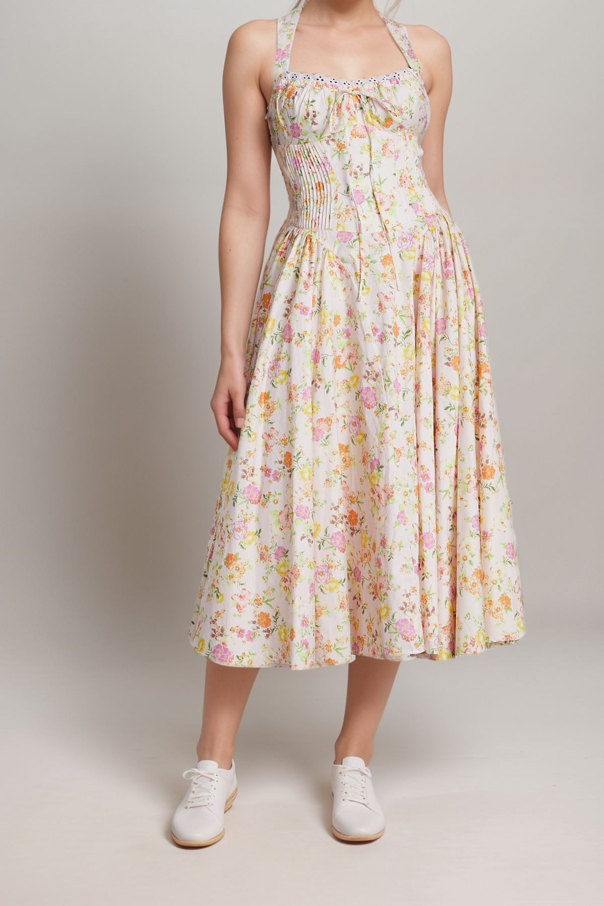 Odette floral-print halterneck midi dress