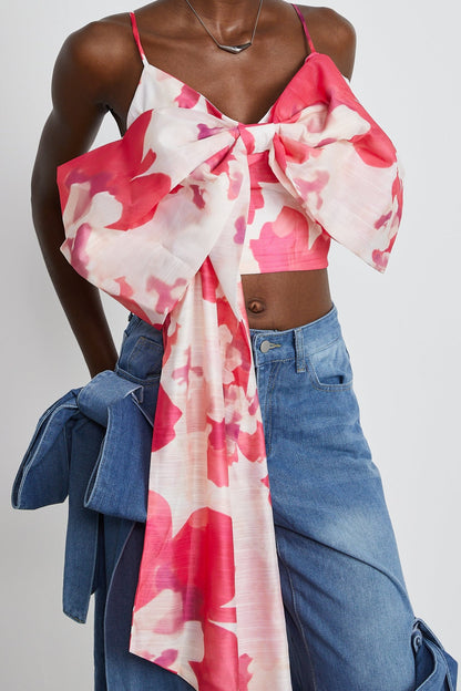 Stéphanie bowknot cropped top