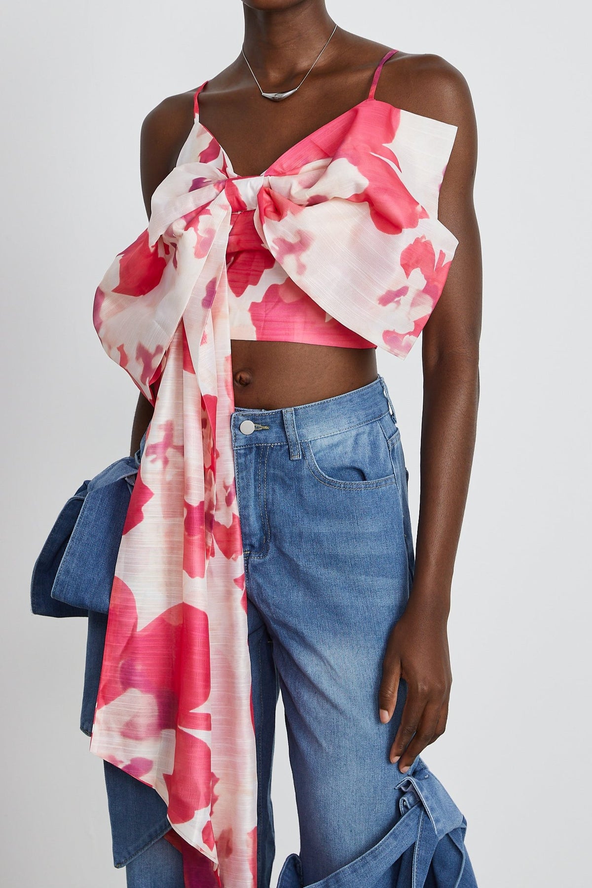 Stéphanie bowknot cropped top