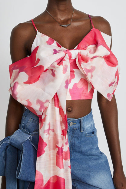 Stéphanie bowknot cropped top