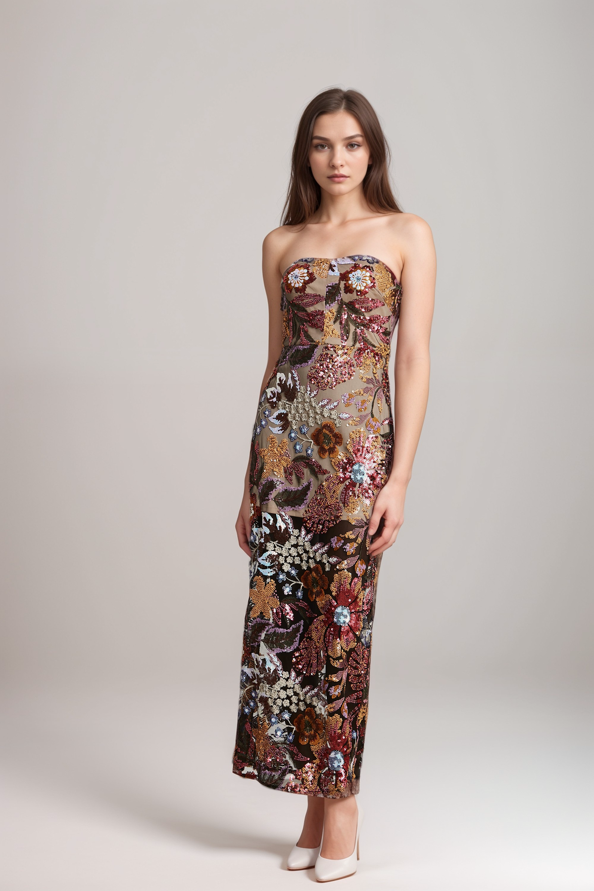 Thérèse sequin-embellished multicolour midi dress