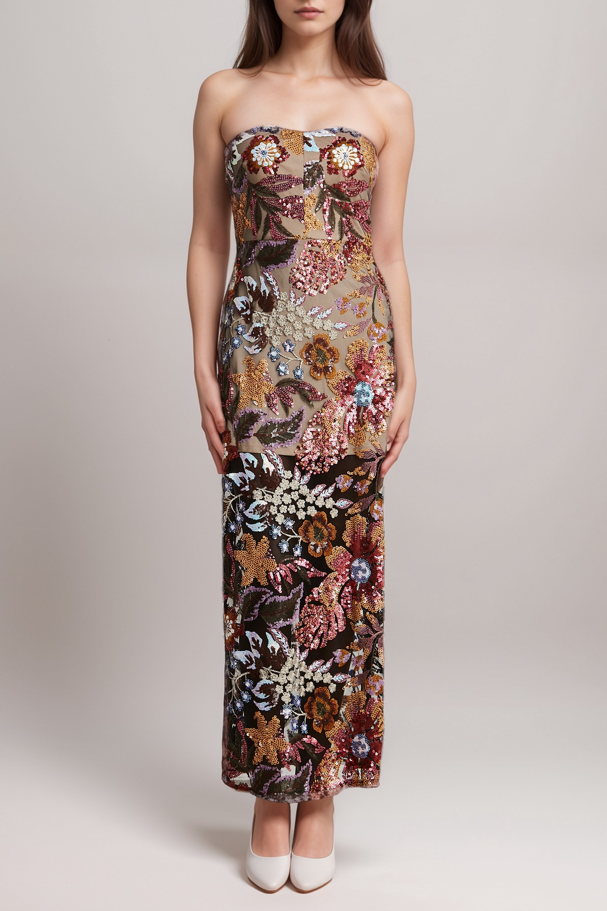 Thérèse sequin-embellished multicolour midi dress