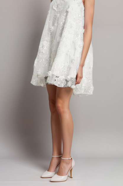 Suzette crystal-embellished floral mini dress