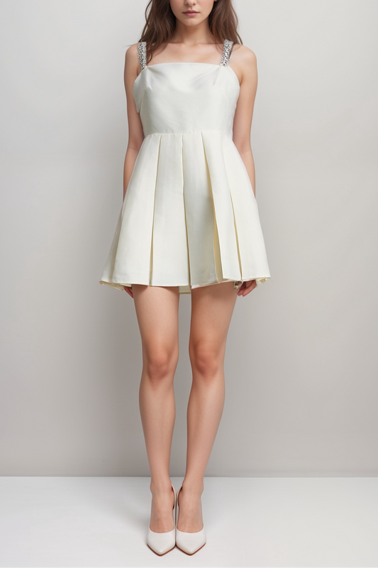 Ludivine crystal-embellished pleated dress