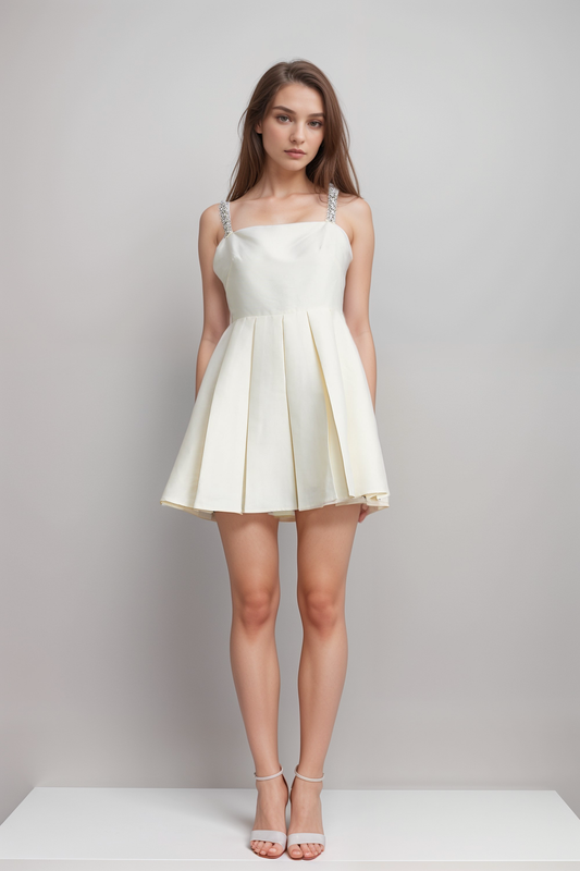 Ludivine crystal-embellished pleated dress