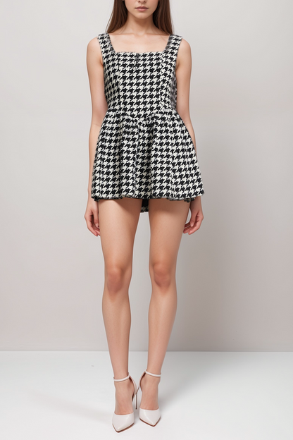 More & More-houndstooth mini dress
