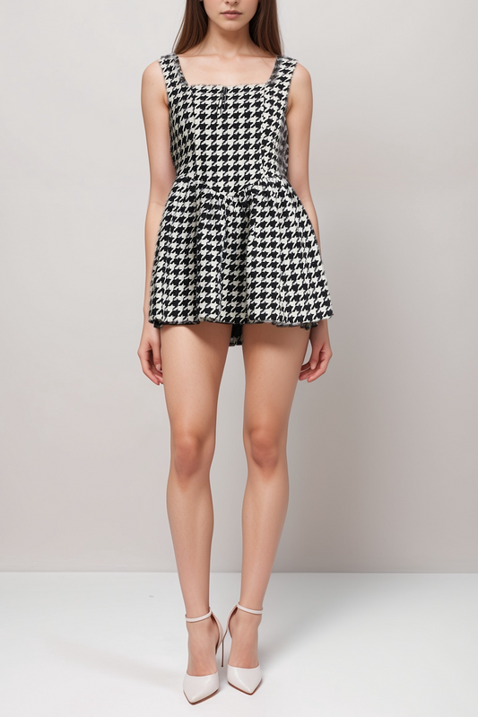 More & More-houndstooth mini dress