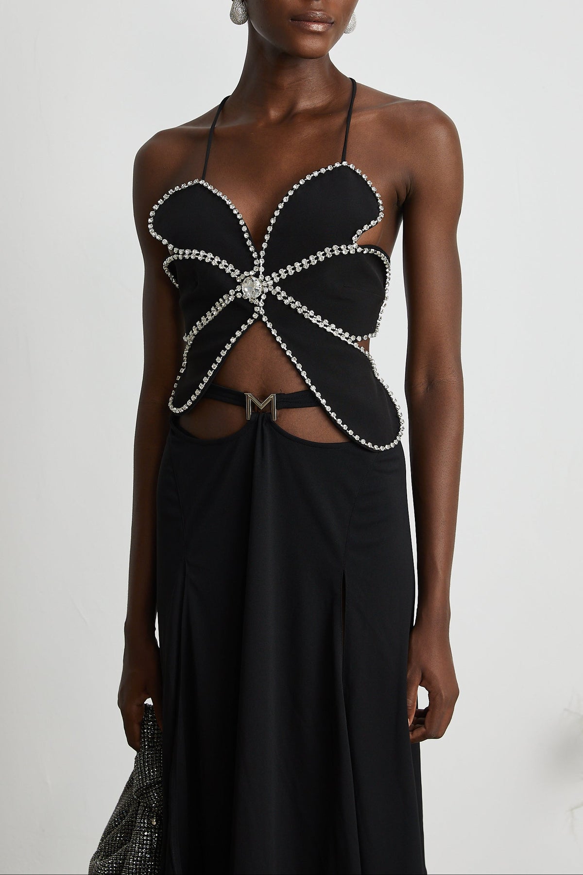 Gabrielle flower crystal-trim top