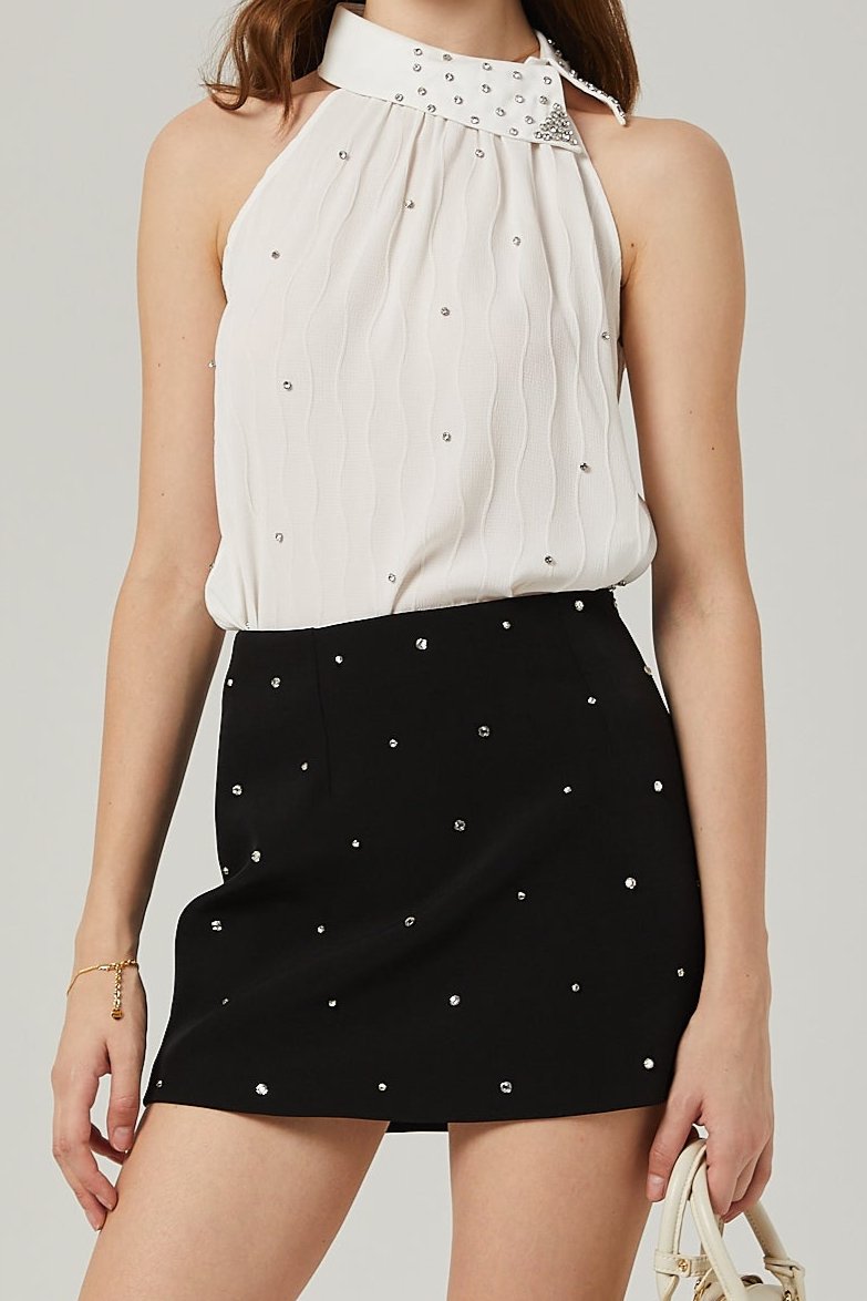 Ayla crystal-embellished top