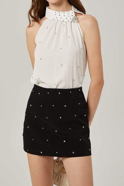 Ayla crystal-embellished top
