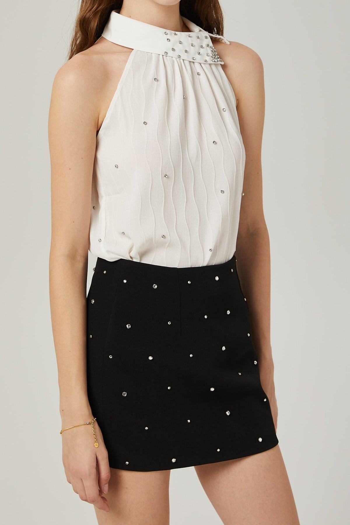 Ayla crystal-embellished top