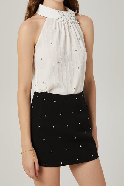 Ayla crystal-embellished top