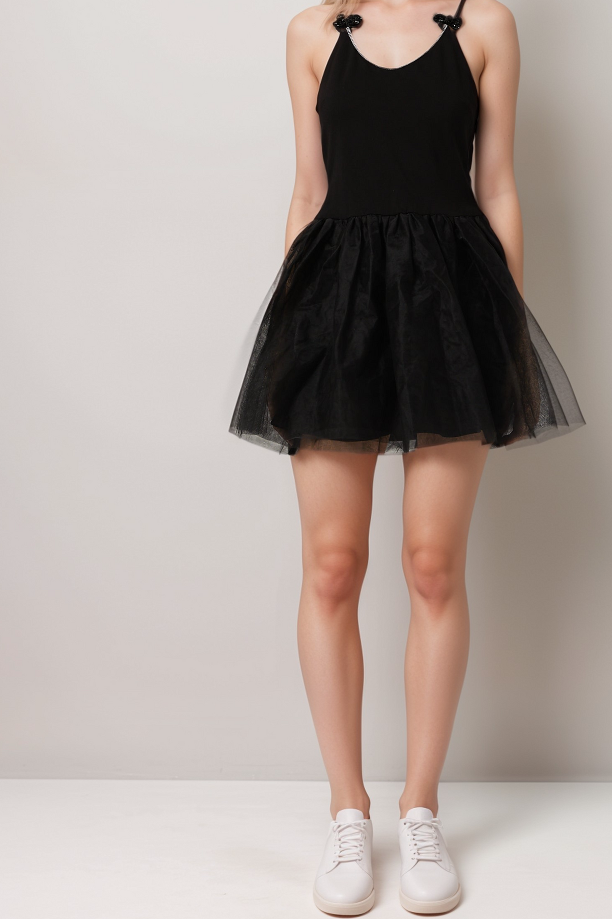 Juliette tulle bow-embellished mini dress