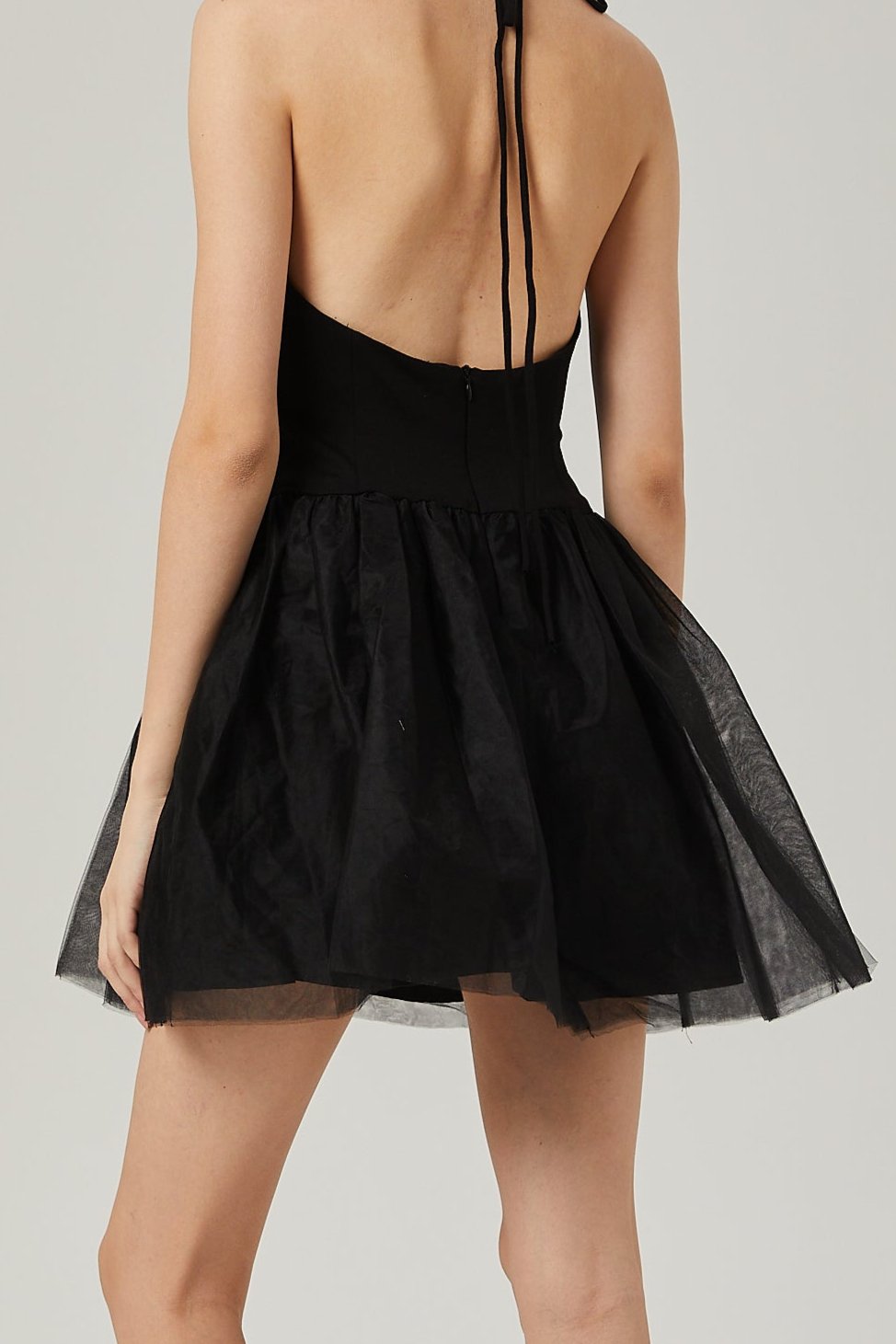 Juliette tulle bow-embellished mini dress