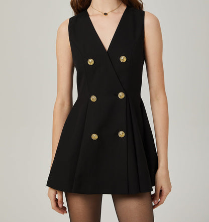 Amira double-breasted flared mini dress