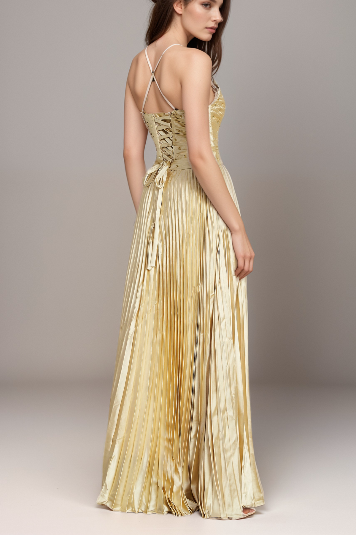 Eline pleated maxi dress