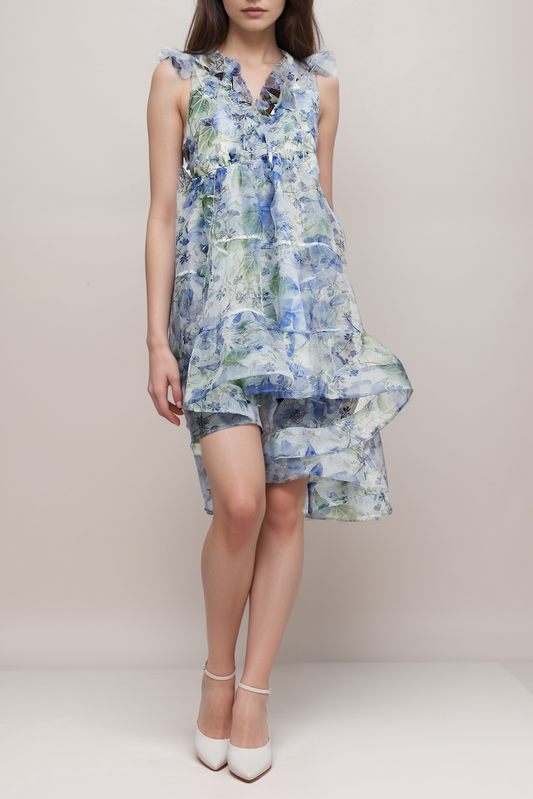 Axelle floral-print V-neck mini dress