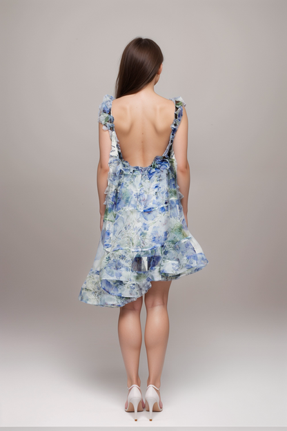 Axelle floral-print V-neck mini dress