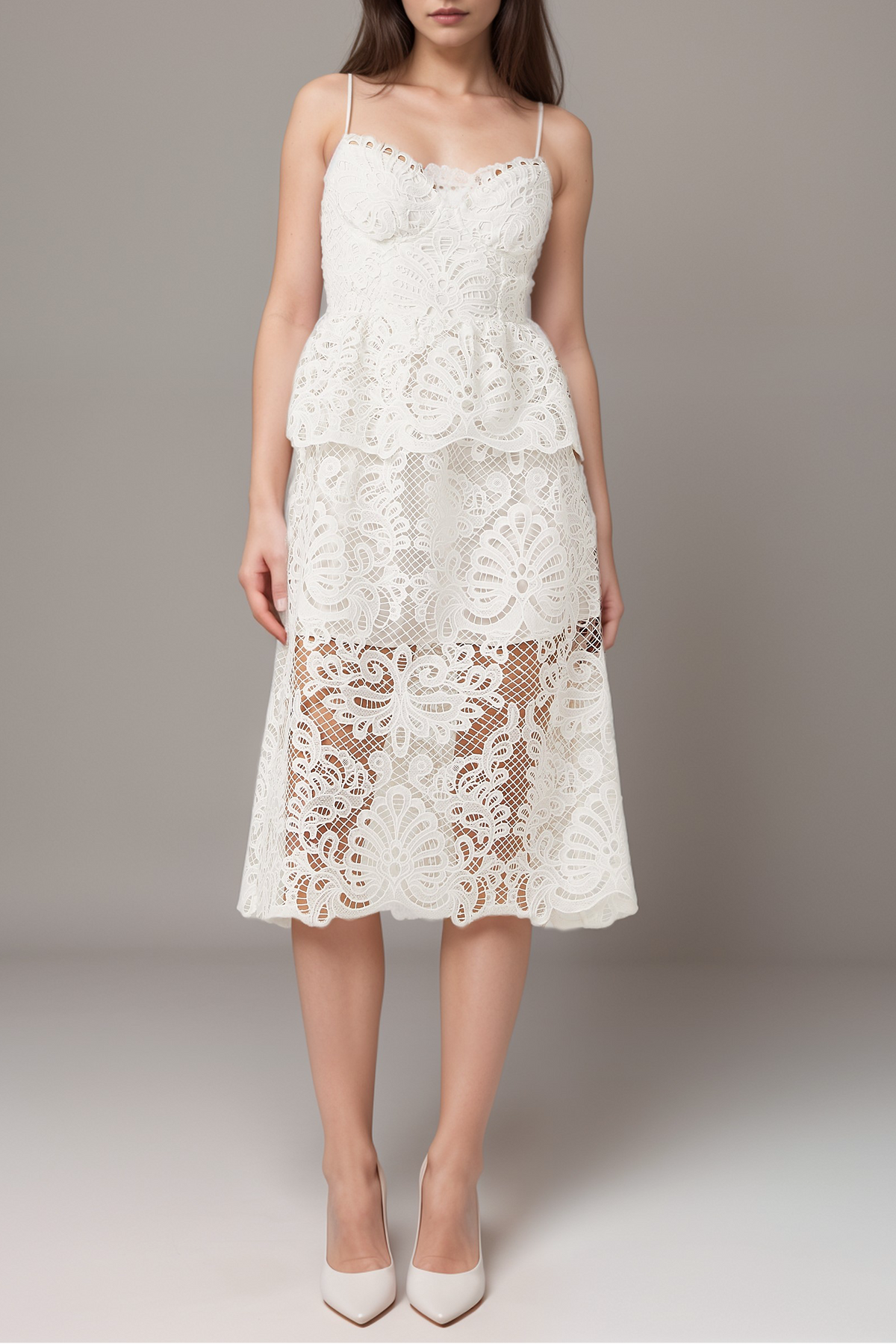 Austen guipure-lace midi dress